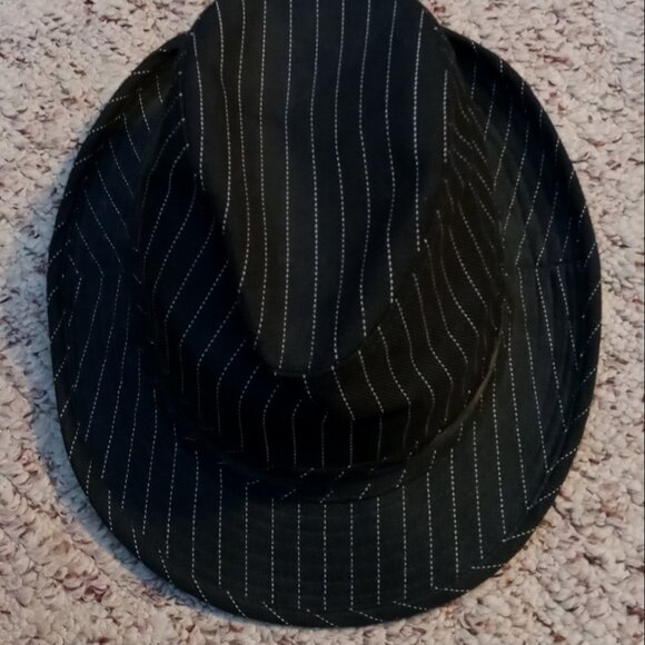 Cool David & Young Black Pinstripe Manhattan Classic Retro Gangster Fedora Hat - Picture 8 of 16